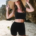 thumbnail image 1 of WEUVEB 1Jgo Conjunto De Gimnasio Negro Para Mujer Con Shorts Elásticos Cómodos Para Correr Y Actividades Fitness, 1 of 8