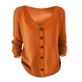 thumbnail image 4 of iHPH7 Travel Cardigan Long Sleeve Sweaters for Women Going Out Tops for Women Fall Outfits for Women Fall Cardigans for Women Button Up Cardigans for Women Fall Clothes Orange S, 4 of 4