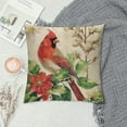 thumbnail image 2 of Awypu  Christmas Cardinal Throw Pillow Covers Red Birds Stand On Tree Branch with Berry/Red Flower Cushion Cover Farmhouse Christmas Pillowcases 18 x 18 Inch for Seasonal Decor, 2 of 5