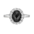thumbnail image 4 of 925 Sterling Silver Oval Checkerboard Black Onyx Ring w/ Created White Sapphire, 4 of 7