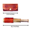 thumbnail image 3 of Telescopio portátil de latón de 6 pulgadas con funda de piel, telescopio de bolsillo para navegación pirata, coleccionables náuticos, telescopio para niños, regalo para niños, regalo de cumpleaños, 3 of 5
