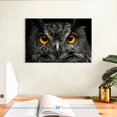 thumbnail image 3 of Elephant Stock Yellow Eyed Owl Wall Art - Horizontal Canvas Wall Art - Living Room Wall Decor - Animal Canvas - Black And Gray Decor - 12" x 8", 3 of 8