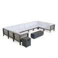 thumbnail image 2 of Malawi 12pc U-Shaped Sectional Sofa Set - Cushions Gray with White and Dark Gray, 2 of 15