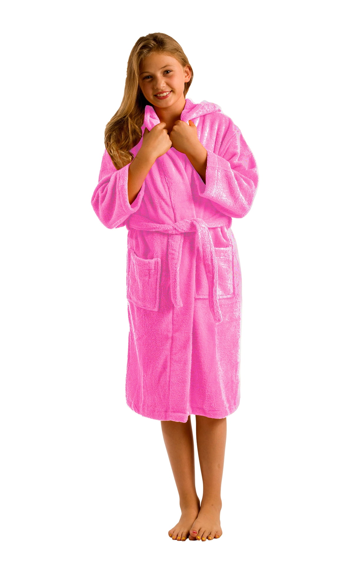 byLora Unisex Boy's Bathrobe, Kids fleece bathrobes, SMALL, PINK Robe