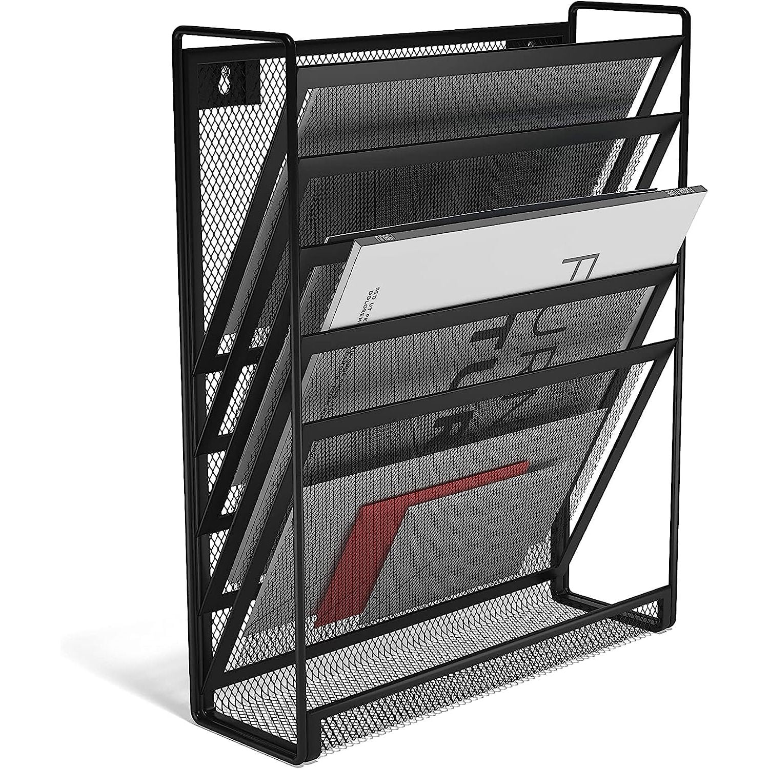 ZQRPCA 5Pocket Mesh Letter Wall File, Black (Tr57582Cc)