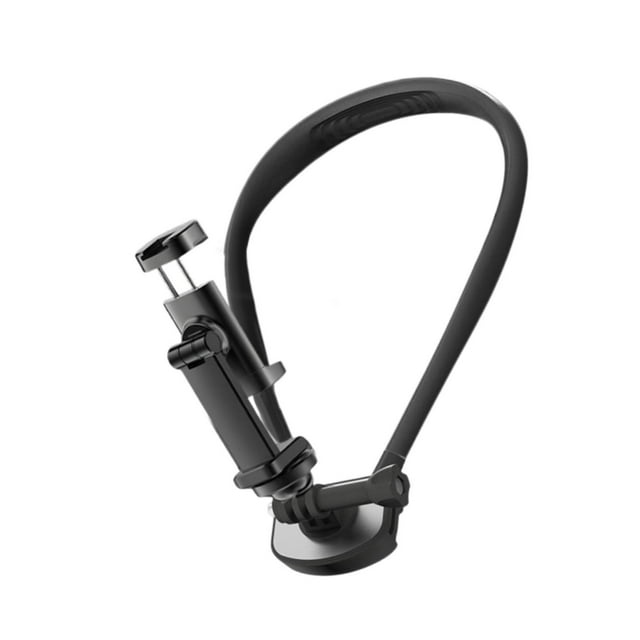 Monte del cuello de teléfono con correa para el pecho Flexible Ligera Ligera Ligera Multifuncional Silicona Externa Exterior para deportes al aire Negro