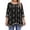 Black Pattern, variant on Plus Size Tops for Women 3/4 Sleeve Round Neck Tunic Top Loose Fit Flowy Blouse