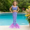 thumbnail image 2 of Aihuaihua Girls Swimwear Set Shiny Fish Tail Skirt Outfit for Toddler Kids Summer Pool 3-8 Years, 2 of 9