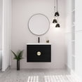 thumbnail image 4 of 28" Bathroom Vanity Cabinet with Ceramic Sink Wall Mounted Bathroom Cabinet for Small Bathroom, Black, 4 of 10