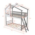 Twin Over Twin House Shaped Bunk Bed Frame Wood Bunk Bed with Roof Twin Over Twin House Shaped Bunk Bed Frame Wood Bunk Bed with Roof