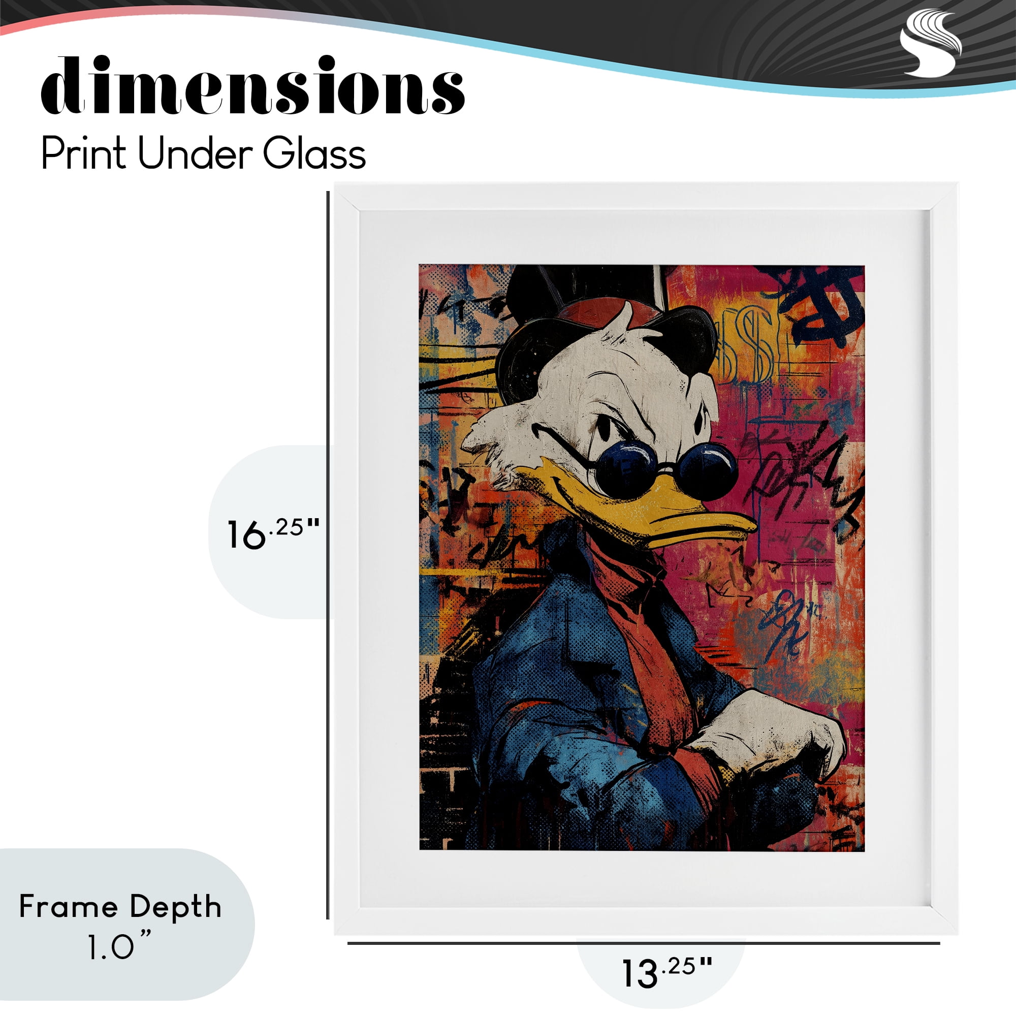 Stupell Industries Pop Style Cartoon Riches White Framed Print Under Glass, design by Svetlana Aleynikova
