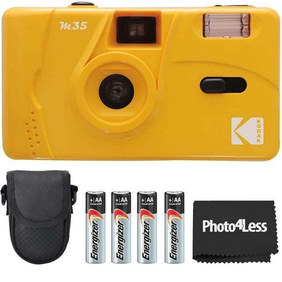 Kodak 35mm M Model With Flash Yellow | Case | 4 AAA Batteries | Cloth