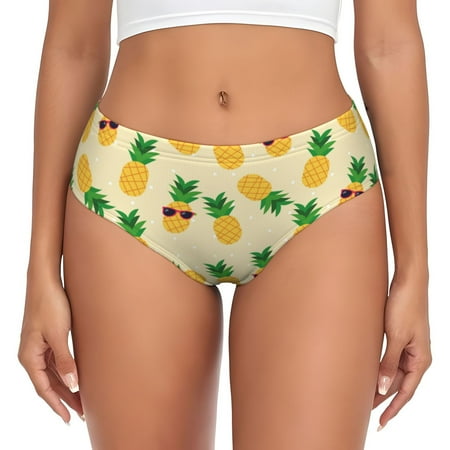 Womens Underwear - Cute Pineapple Sunglass No Show Seamless Underwear for Women  Soft Stretch Womens Panties  Hipster Ladies Panties Bikini Underwear Briefs