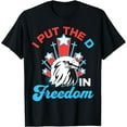 thumbnail image 1 of Groovy I Put The D In Freedom 4th of July Matching Couples T-Shirt - White - XL, 1 of 2