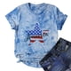 thumbnail image 2 of Camiseta de mujer, divertida y linda camiseta de manga corta, camiseta con estampado de bandera del Día de la independencia, camiseta teñida anudada, blusa, regalo para mujer Pompotops  hkajfhjk467617, 2 of 7
