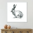 thumbnail image 2 of Designart 'Black and White Portrait Of Rabbit' Farmhouse Framed Canvas Wall Art Print, 2 of 5