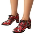 thumbnail image 5 of Mostsola Oxford Shoes for Women Round Toe Lace up Block Heel Vintage Dressy Pumps Shoes, 5 of 8