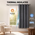 thumbnail image 3 of Blackout Curtains, 52 x 72 inch Blackout Curtains Set of 2 Panels, Thermal Insulated Room Darkening Curtains for Bedroom, Privacy Protection & Noise Reducing, Gray with Priting, 3 of 7