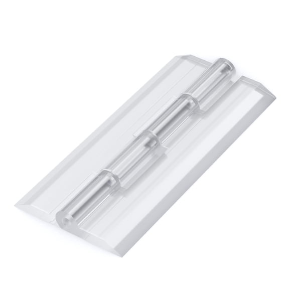 5x Transparent Clear Plastic Acrylic 100mm Continuous Piano Hinge Hinges, (4 in) - 5 Pack -