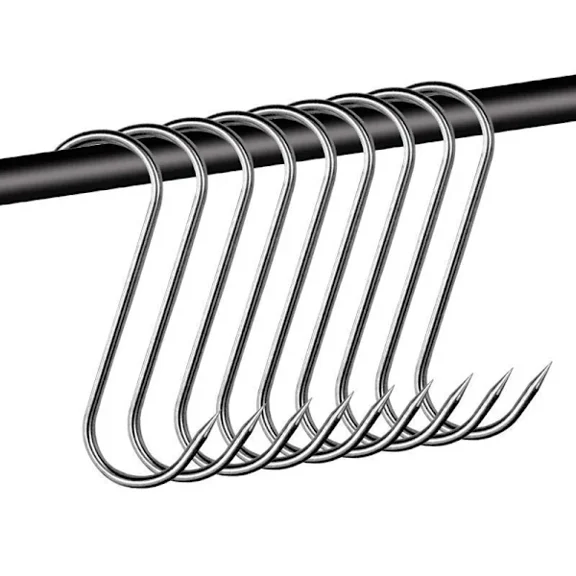20-pack stainless steel slaughter hooks, 15 cm slaughter hooks