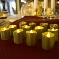 thumbnail image 2 of 24PCS Gold Decorations Led Flameless Votive Tealight Candles Battery Operated Glitter Tea Light Candle for Table Decorative Wedding Christmas, 2 of 11