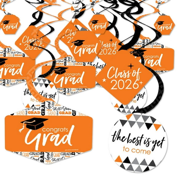 Grad Best is Yet to Come - 2020 Graduation Party Hanging Decor - Party Decoration Swirls - Set of 40 (Click to Select Color)