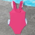 thumbnail image 5 of Gubotare Swimsuit for Kids for Girl Little Girls One Piece Swimsuits Ruffle One Shoulder Bathing Suit Summer Beach Swimwear Size 5-6 (Hot Pink,5-6 Years), 5 of 6