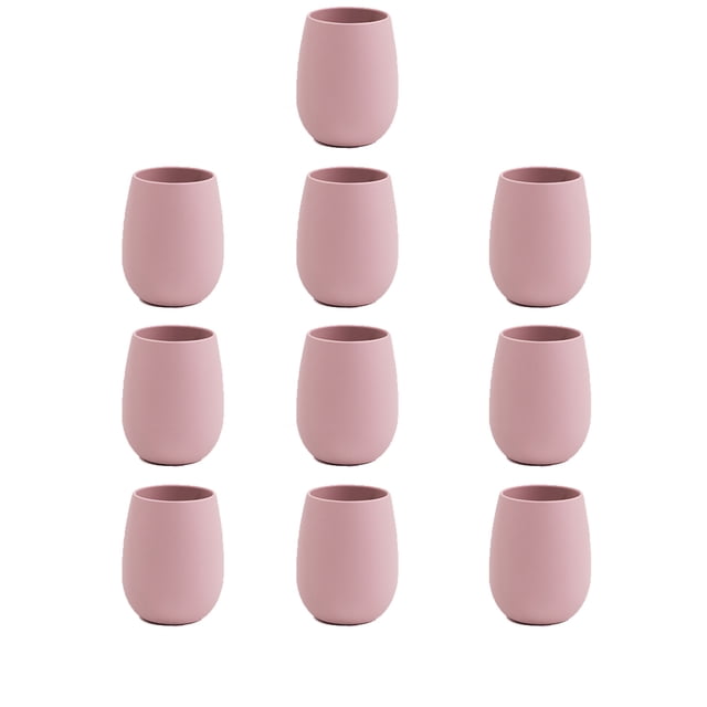 Taza de agua de silicona Injueey 10 piezas color rosa