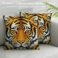 thumbnail image 3 of MDO  Tiger Print Animal Skin Stripes One Throw Pillow with Cover for Couch Bed Sofa, 18 x 18 Decorative Pillows w/Case, 3 of 5