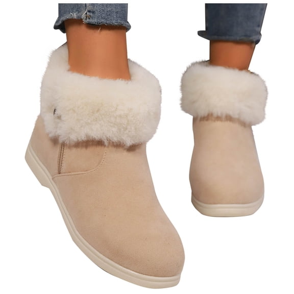 Beige Ladies Boots With Low Heel And Cozy Interior For Everyday Wear Sturdy Construction And Comfortable Fit All Day Long