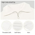 thumbnail image 4 of Taigaofy Women's Half Zip Sweaters Casual Long Sleeve V-Neck Collar Ribbed Knitted Slouchy Pullover Tops White M, 4 of 7