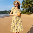thumbnail image 4 of Fotbe mouse and cheese Pattern Dress Casual Womens Fashion Short Sleeve Maxi Dress T Shirt Dress Striped Long Color Block Maxi Dress, 4 of 6