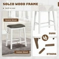 thumbnail image 3 of Yardi Yard 26" Counter Height Bar Stools Set of 2, Faux PVC Leather Barstools w/Padded Seat, Wood Frame, Max Load 330 Lbs, Wood Saddle Bar Stools, Gray+White, 3 of 6