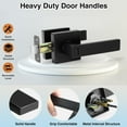 thumbnail image 3 of Matte Door Handle Interior Door Knob Keyless Levers Set Heavy Duty Privacy Door Handle Lock for Bedroom or Bathroom Door Lock with Handle Reversible for Left Right Sided, 3 of 7
