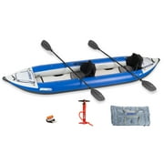 Sea Eagle 420X Explorer Inflatable Kayak- Fishing, Touring, Camping, Exploring & White Watering-Self Bailing, Removable Skeg, Drop Stitch Floor- Pro Package