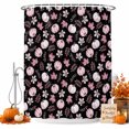 thumbnail image 2 of Pink Pumpkins Fall Shower Curtains for Bathroom, Autumn Thanksgiving Botanical Black Waterproof Fabric Shower Curtain, Decorative Bathroom Curtain for Bathtub, 72"x84", No Hooks Included, 2 of 9