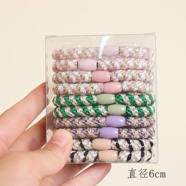 10 Diademas Elásticas de Colores, Modernas y Distintivas, Aptas para Cabello Grueso, Liso y Rizado
