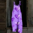 thumbnail image 2 of Resicozy Valentine Jumpsuit for Women 2026 Overalls Jumpsuits Heart Print Spaghetti Strap Party Holiday Pants Purple M, 2 of 5