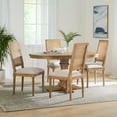 thumbnail image 2 of Noble House Beckstrom Wood and Cane 5-Piece Expandable Oval Dining Set, Beige and Natural, 2 of 13