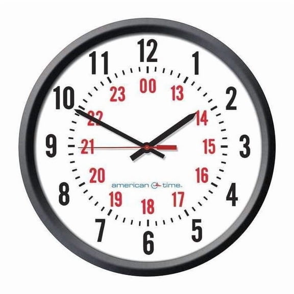 American Time Analog Clock,Plastic,13 1/4" Diameter U55BAAA533