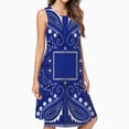 thumbnail image 2 of Blue Paisley Bandana Pattern Dress Loose Women'S Dress Beach Dresses With Pockets Dresses For Womens, 2 of 4