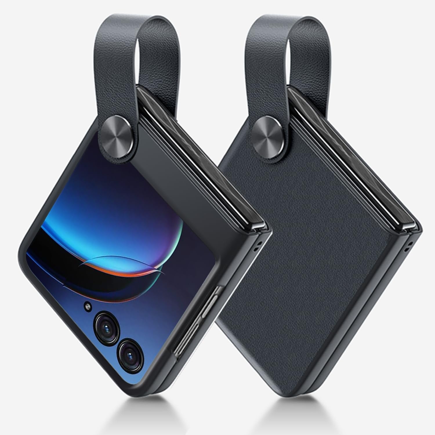 Motorola Razr Plus 2023 Case with Strap, Premium PU Leather Moto Razr+