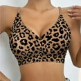 thumbnail image 2 of Telankuip Leopard Print Push up Bras for Women Wireless with Lift and Support Comfort Bras Full Coverage Smoothing Seamless Bra No Underwire Thin Breathable Bralettes Beige M, 2 of 7