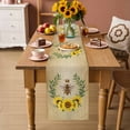 thumbnail image 2 of Sunflowers Table Runner 72 Inches, Farmhouse Bees Spring Summer Watercolor Floral Leaf Bed Runner Dresser Scarves Tabletop for Indoor Outdoor Parties/Ceremony/Banquet, 13" x 72", 2 of 8