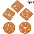 thumbnail image 1 of Bangcool 5PCS Wood Hot Pad Whale Rabbit Snowflake Windmill Drink Coaster Hot Pot Holder, 1 of 10