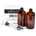thumbnail image 3 of Vivaplex 2 botellas grandes de vidrio ámbar vacías de 16 oz con bombas de loción negras, 3 of 5