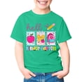 thumbnail image 3 of WERYOUNG Kids Back To School T Shirts Cute Cartoon Printed Crewneck Short Sleeve Tees First Day Of School Shirt For Girls Versatile Tops 7-8 Years, 3 of 7