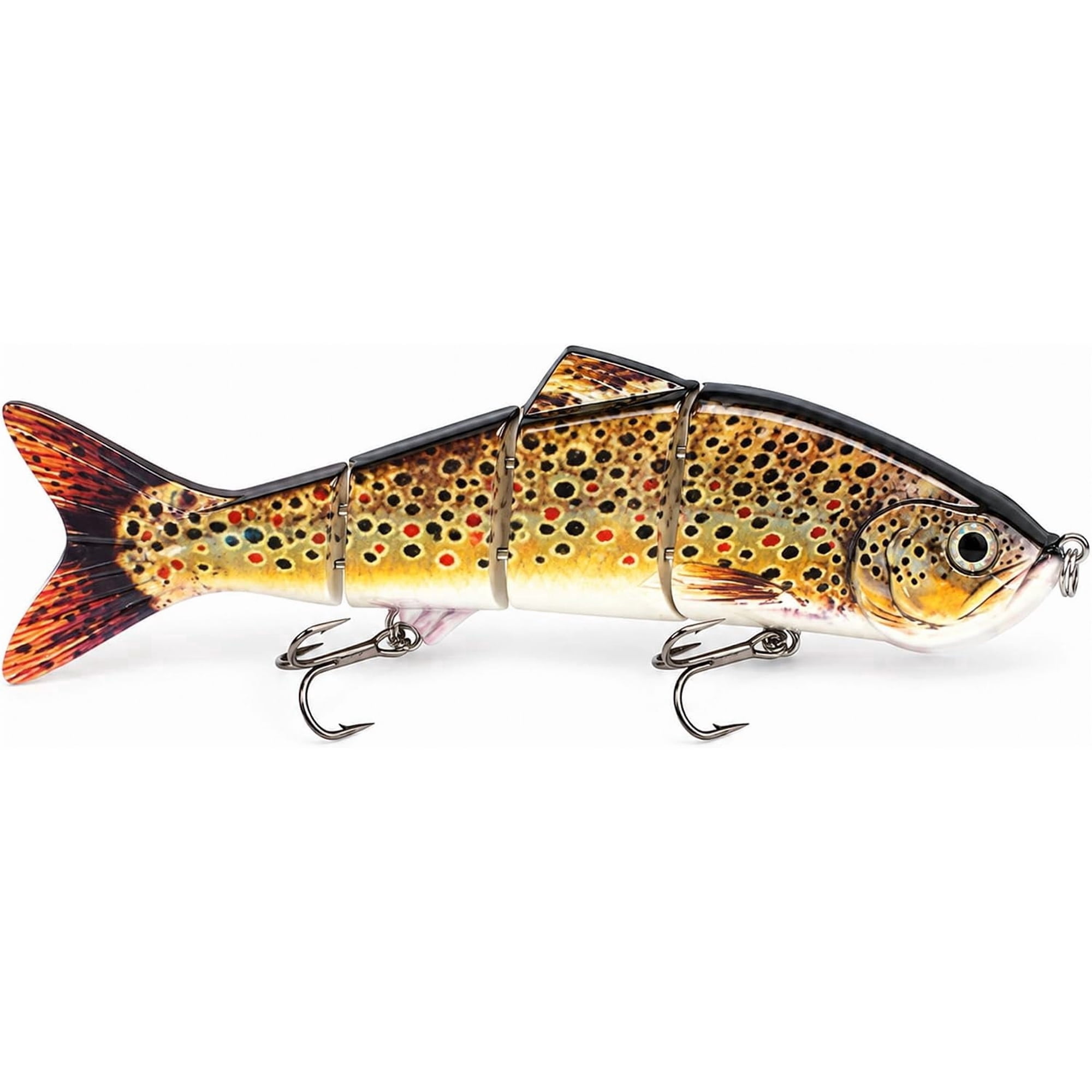 4 Segment Fishing Lures Glide Bait with BKK Hooks 9.84 Inch Jointed Swimbait Big Sinking Lifelike Fishing Lure for Bass Trout Crappie Walleye Pike Fishing Crankbaits Tackle Style 2