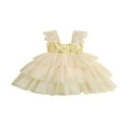 thumbnail image 1 of Toddler Baby Girls Party Dress 3D Flower Ruffle Sleeveless A-line Princess Dresses, 1 of 8