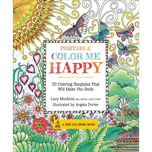 Pre-Owned Portable Color Me Happy: 70 Coloring Templates That Will Make You Smile (Zen Coloring Book) Paperback